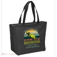 Don't Mess With Dadasaurus Tote Bag thumb 2