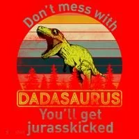 Don't Mess With Dadasaurus Santa Hat thumb 1
