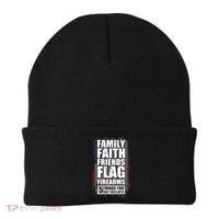 Don't Mess With Family Faith Friends Flag Firearms Beanie thumb 0