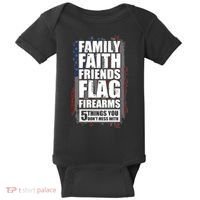 Don't Mess With Family Faith Friends Flag Firearms Baby Bodysuit thumb 0
