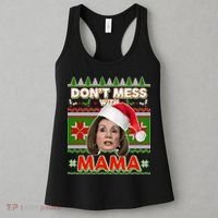 Don't Mess With Mama Pelosi Ugly Christmas Sweater Women's Tank Top thumb 3