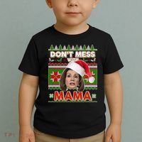 Don't Mess With Mama Pelosi Ugly Christmas Sweater Toddler T-Shirt thumb 2
