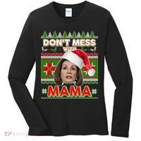 Don't Mess With Mama Pelosi Ugly Christmas Sweater Women's Long Sleeve Shirt thumb 0