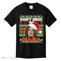 Don't Mess With Mama Pelosi Ugly Christmas Sweater Kids T-Shirt thumb 0