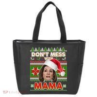 Don't Mess With Mama Pelosi Ugly Christmas Sweater Tote Bag thumb 0