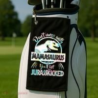 Don't Mess With Mamasaurus Golf Towel thumb 2