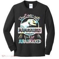 Don't Mess With Mamasaurus Kids Long Sleeve Shirt thumb 0