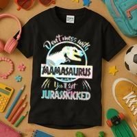 Don't Mess With Mamasaurus Kids T-Shirt thumb 3