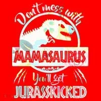 Don't Mess With Mamasaurus Santa Hat thumb 1