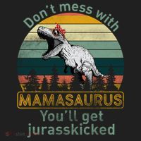 Don't Mess With Mamasaurus Jurrasskicked Golf Towel thumb 3