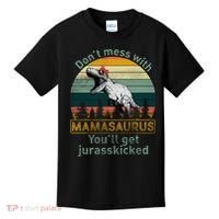 Don't Mess With Mamasaurus Jurrasskicked Kids T-Shirt thumb 0
