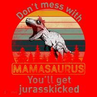 Don't Mess With Mamasaurus Jurrasskicked Santa Hat thumb 1
