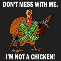 Don't Mess With Me I'm Not A Chicken Turkey Gun Beanie thumb 2