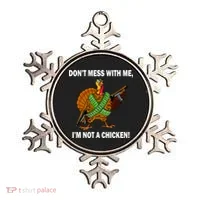 Don't Mess With Me I'm Not A Chicken Turkey Gun Ornament thumb 0