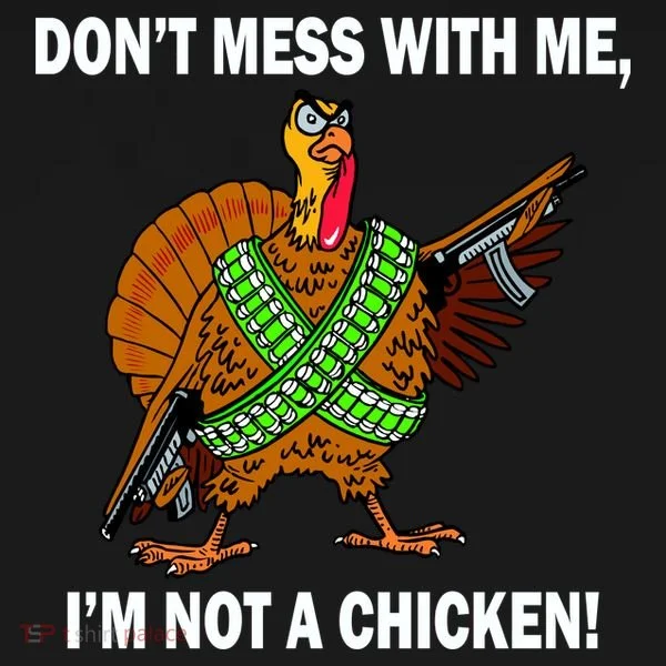 Don't Mess With Me I'm Not A Chicken Turkey Gun Ornament