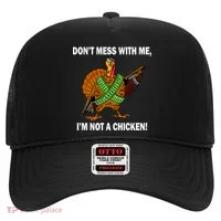Don't Mess With Me I'm Not A Chicken Turkey Gun Hat thumb 0