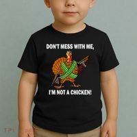 Don't Mess With Me I'm Not A Chicken Turkey Gun Toddler T-Shirt thumb 2