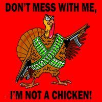 Don't Mess With Me I'm Not A Chicken Turkey Gun Santa Hat thumb 1