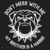 Don't Mess With Me My Brother Is A Marine Bulldog Women's Sweatshirt thumb 2