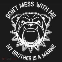 Don't Mess With Me My Brother Is A Marine Bulldog Women's Hoodie thumb 2