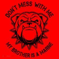 Don't Mess With Me My Brother Is A Marine Bulldog Santa Hat thumb 1