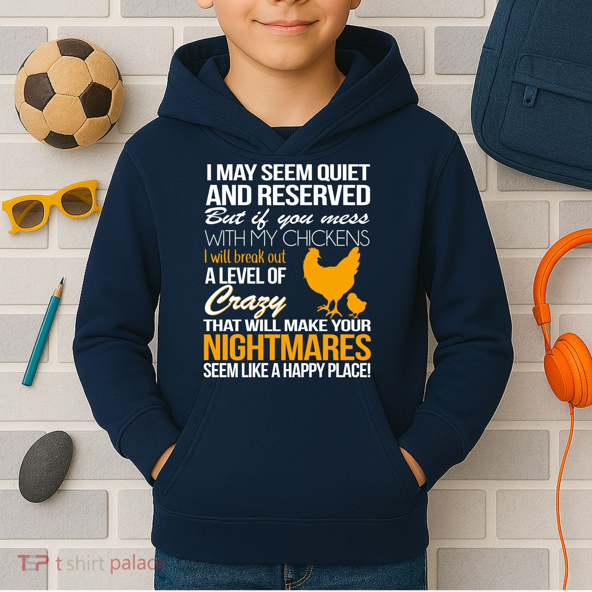 Don't Mess With My Chickens Kids Hoodie