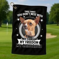 Don't Mess With My Chihuahua Golf Towel thumb 1