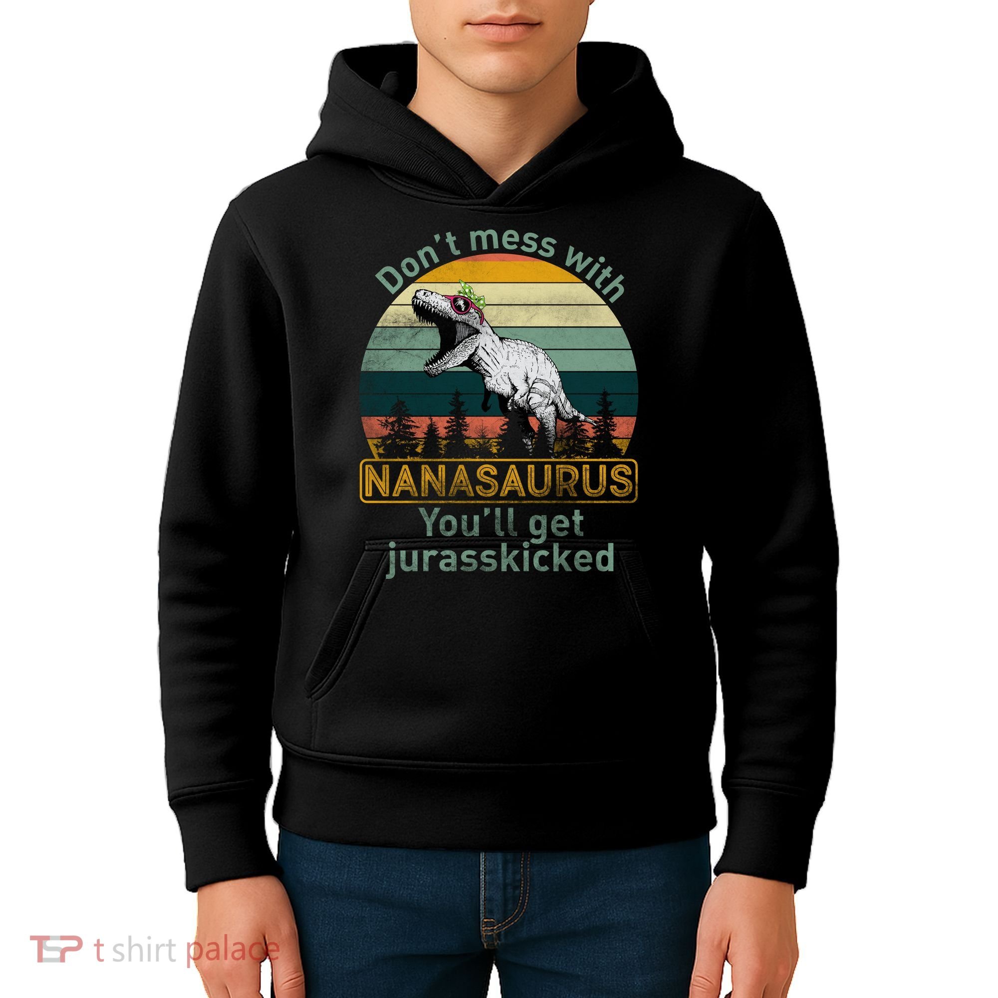 Don't Mess with Nanasaurus Kids Hoodie