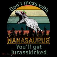 Don't Mess with Nanasaurus Kids Long Sleeve Shirt thumb 2