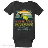 Don't Mess With Papasaurus Baby Bodysuit thumb 0