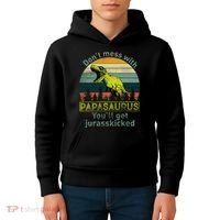 Don't Mess With Papasaurus Kids Hoodie thumb 4