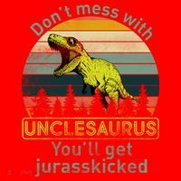 Don't Mess With Unclesaurus Santa Hat thumb 1