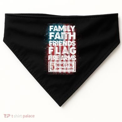 Don't Mess With Us Tough American USA-Made Doggie Bandana