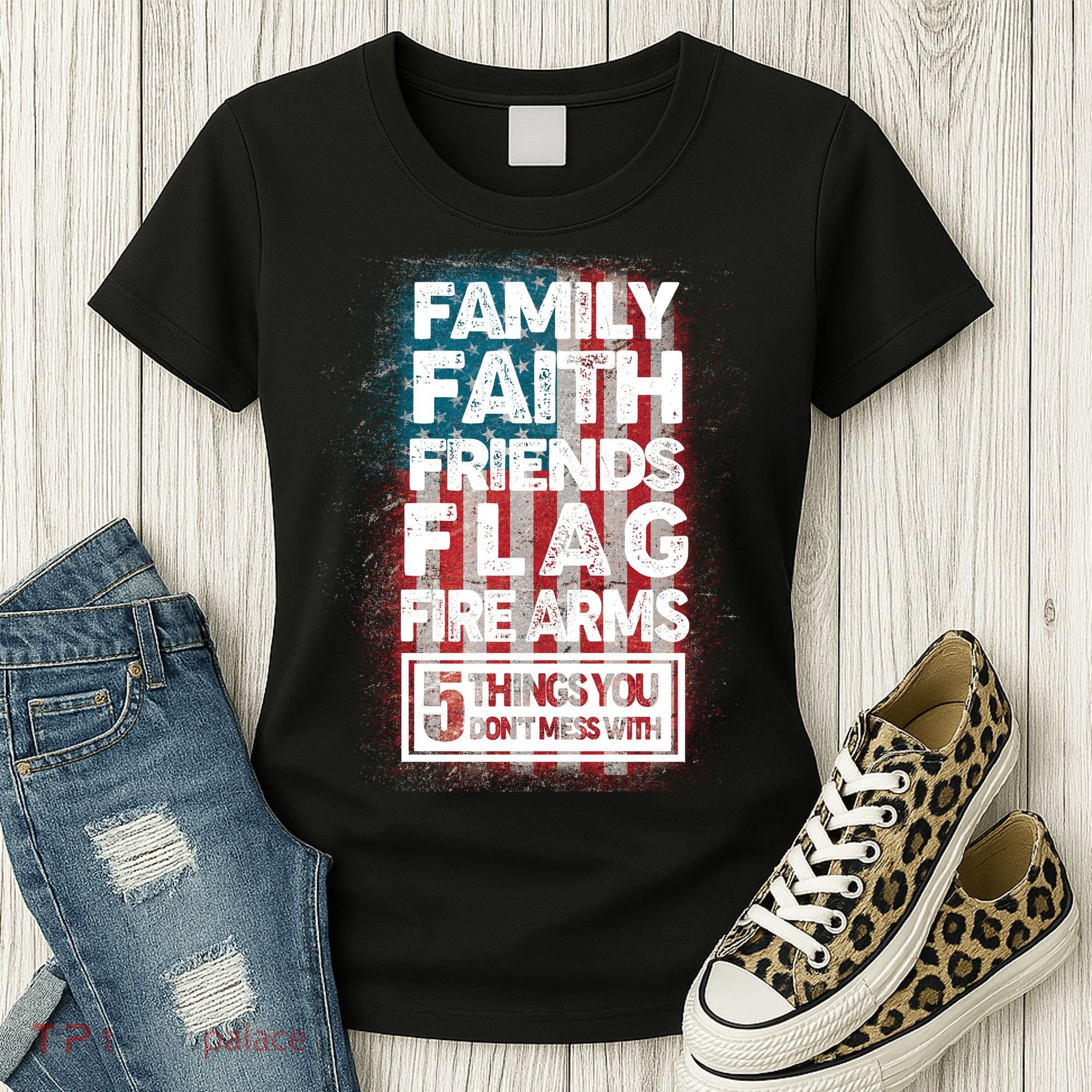 Don't Mess With Us Tough American Women's T-Shirt