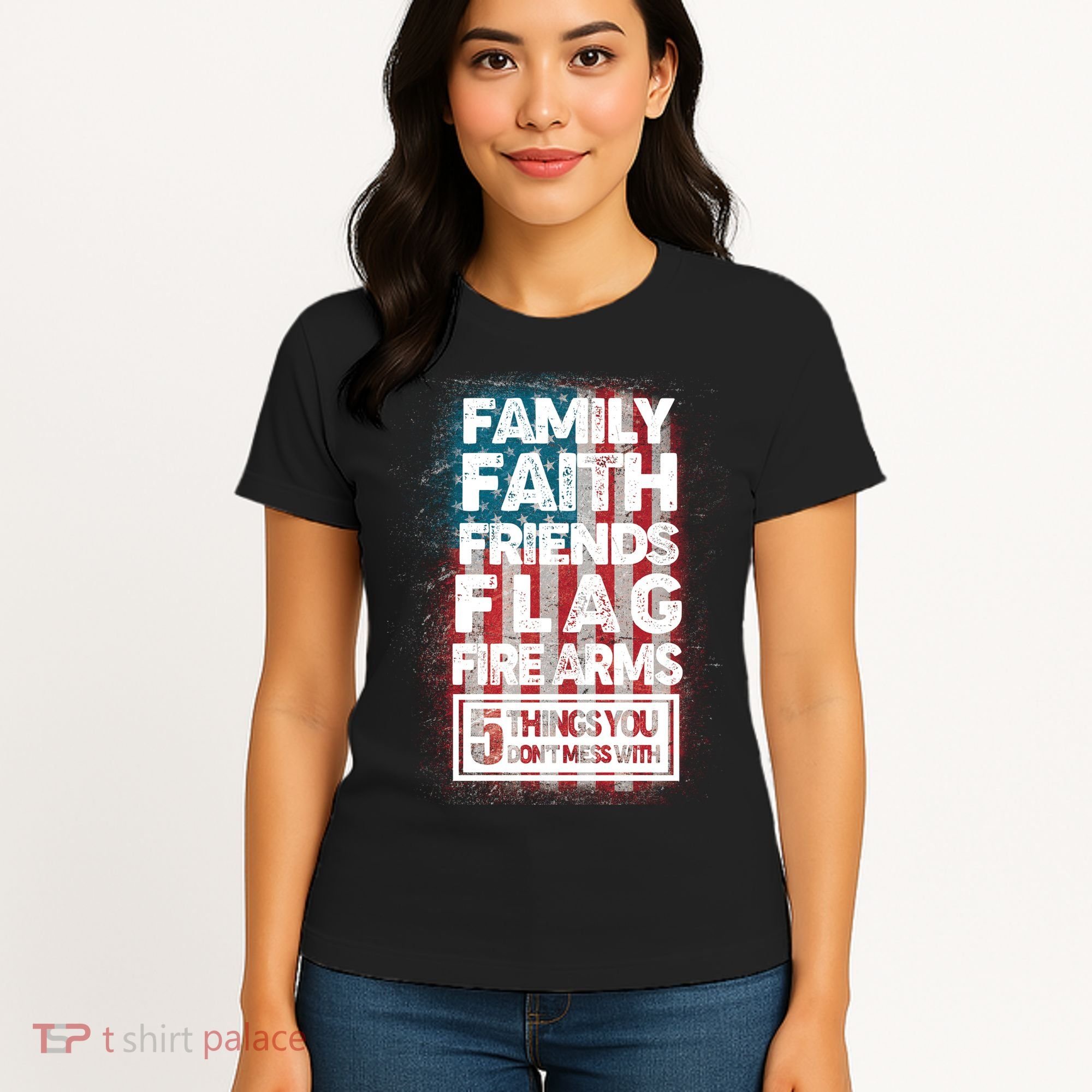 Don't Mess With Us Tough American Women's T-Shirt