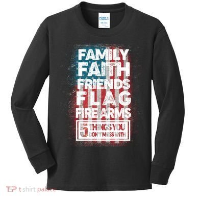 Don't Mess With Us Tough American Kids Long Sleeve Shirt