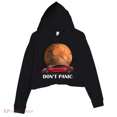 Don't Panic Crop Fleece Hoodie