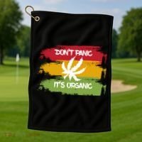 Don't Panic It's Organic Weed Golf Towel thumb 1