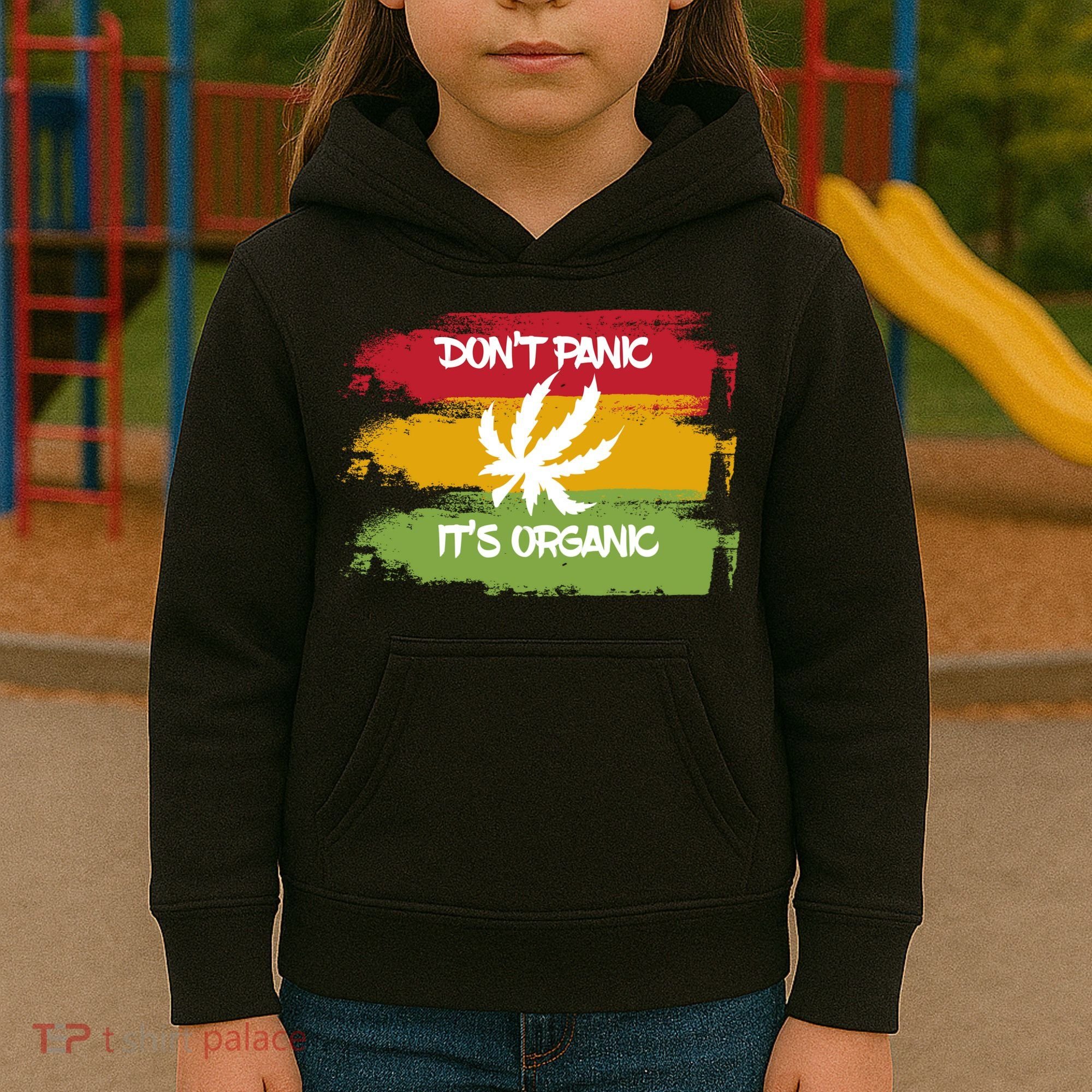 Don't Panic It's Organic Weed Kids Hoodie