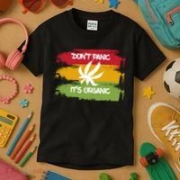 Don't Panic It's Organic Weed Kids T-Shirt thumb 3