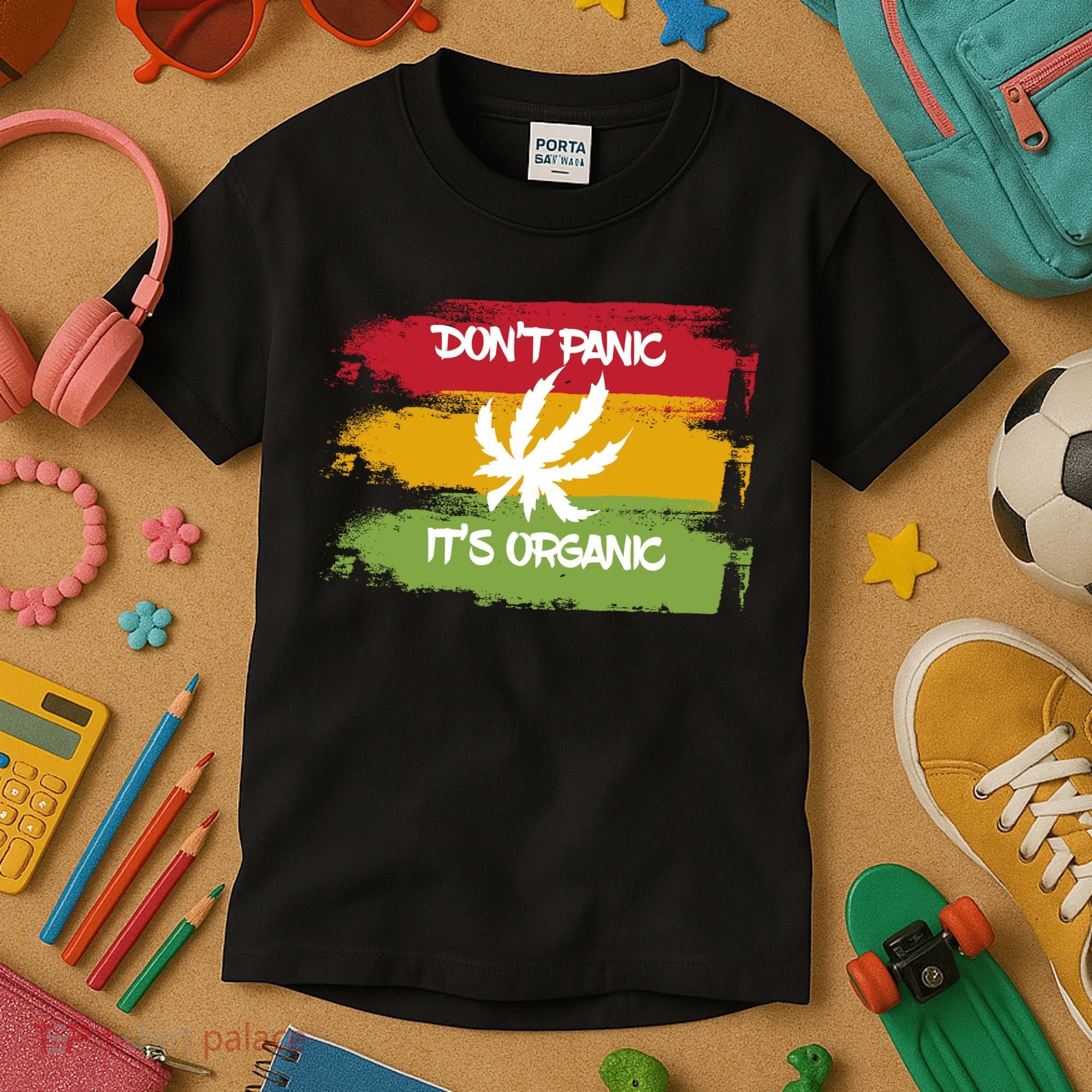 Don't Panic It's Organic Weed Kids T-Shirt