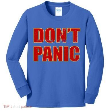 Don't Panic Vintage Distressed Panicking Kids Long Sleeve Shirt