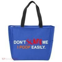 Don't Scare Me I Poop Easily Funny Tote Bag thumb 0