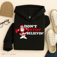 Don't Stop Believin Santa Hoodie thumb 4
