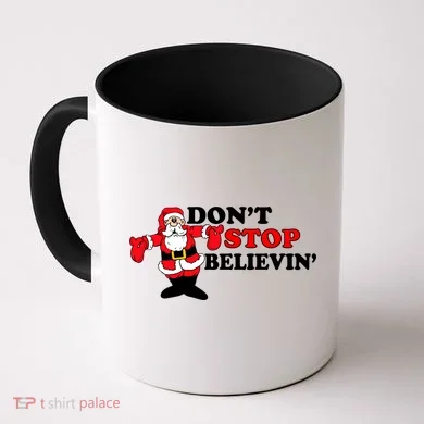 Don't Stop Believin Santa Coffee Mug