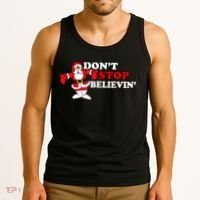 Don't Stop Believin Santa Tank Top thumb 3