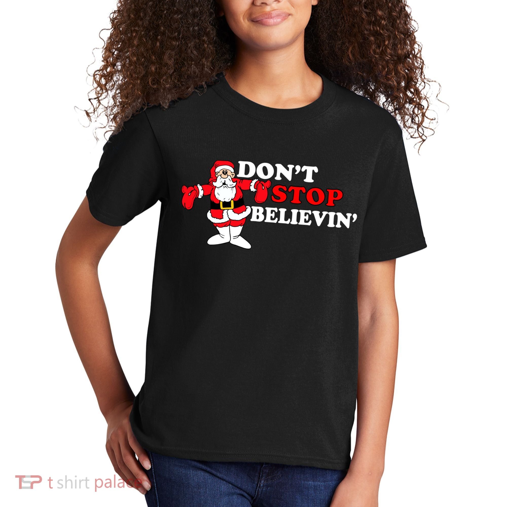 Don't Stop Believin Santa Kids T-Shirt