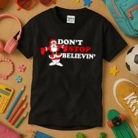 Don't Stop Believin Santa Kids T-Shirt thumb 3