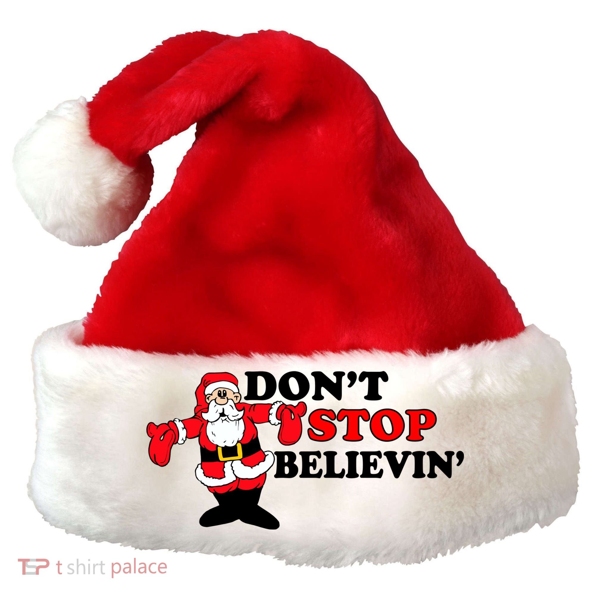 Don't Stop Believin Santa Santa Hat