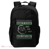 Don't Stop Believin Santa Ho Ugly Christmas Backpack thumb 0